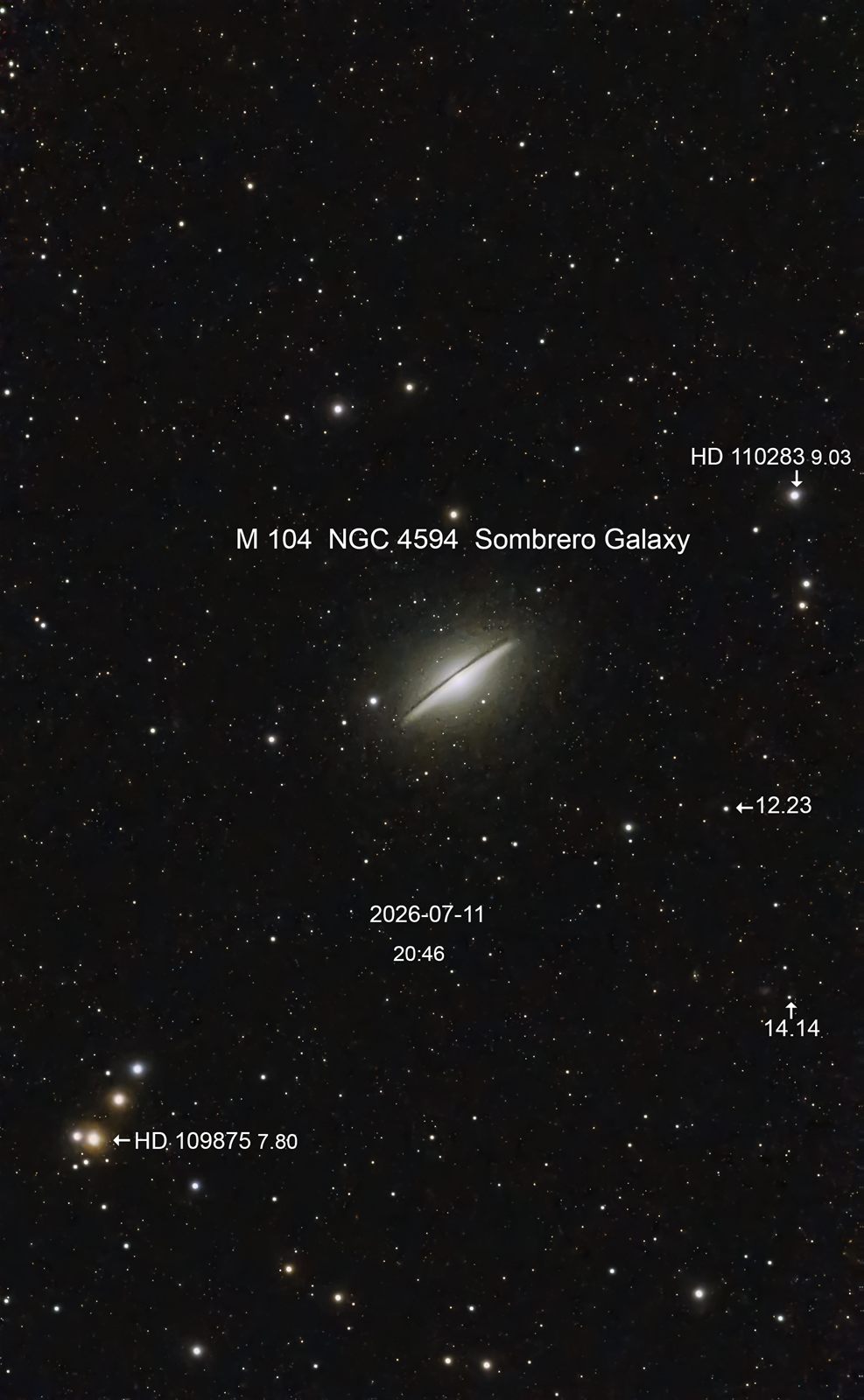 M 104 NGC 4594 Sombrero Galaxy