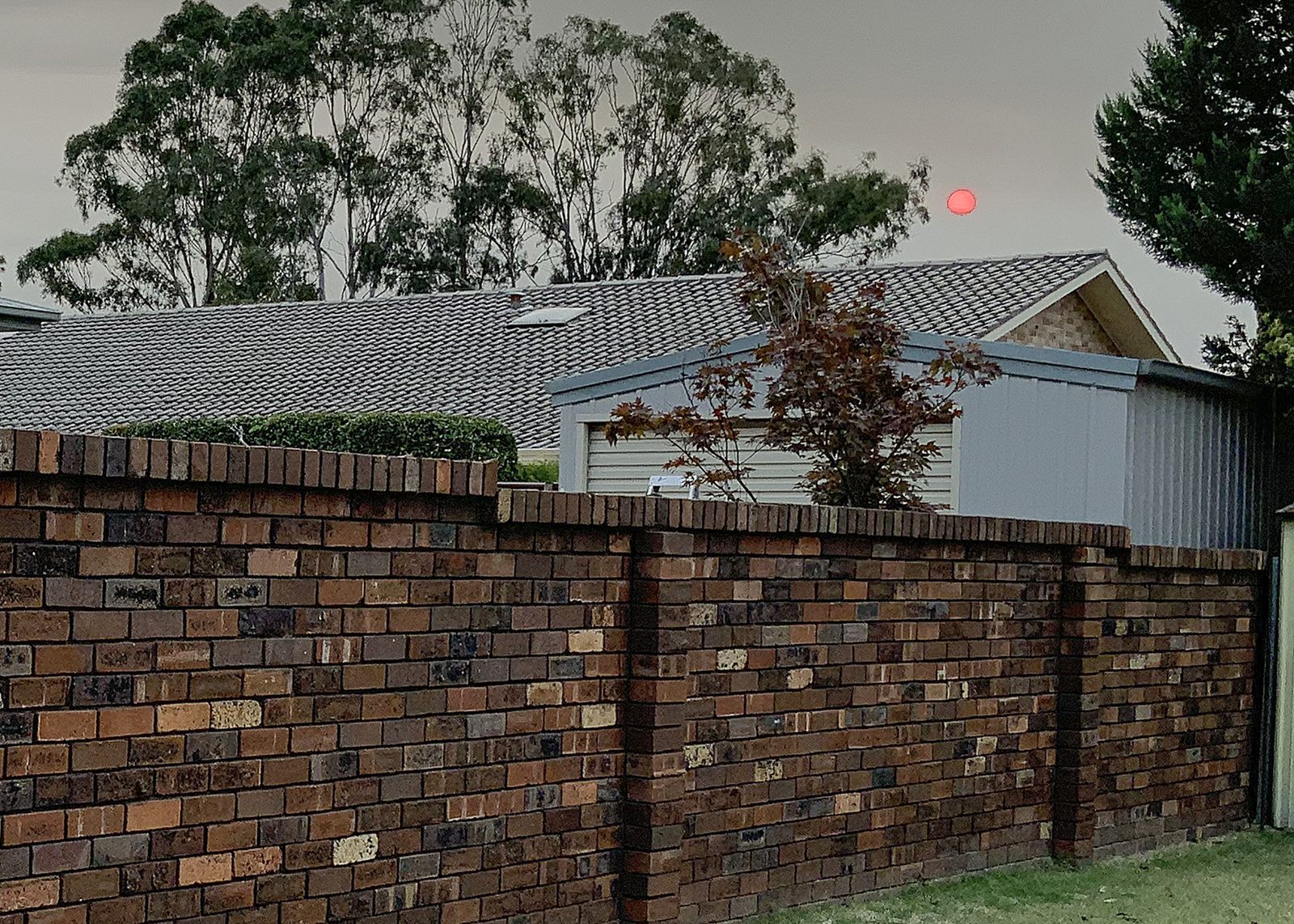 Red sun in the afternoon
