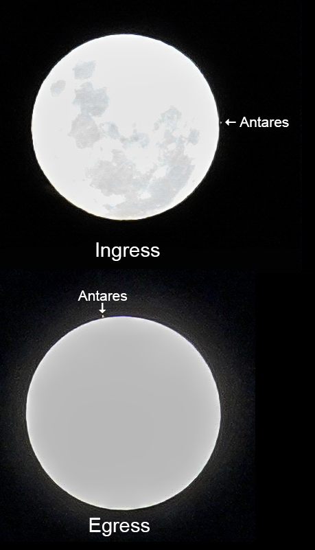 Occultation of Antares by Moon