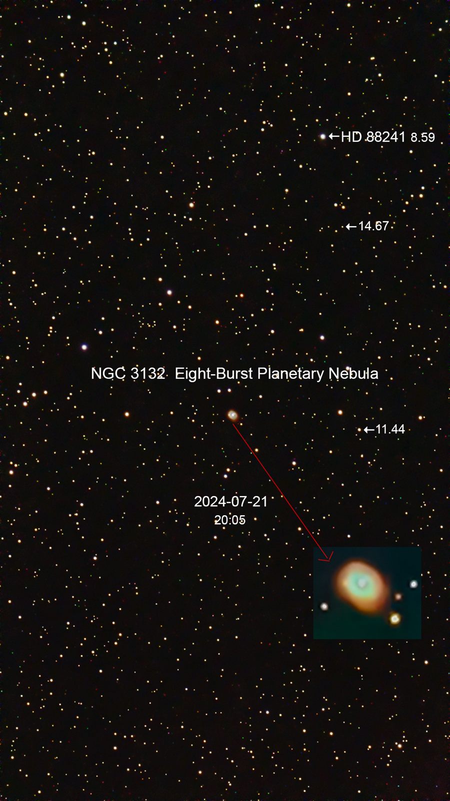 NGC 3132 Eight-Burst Planetary Nebula
