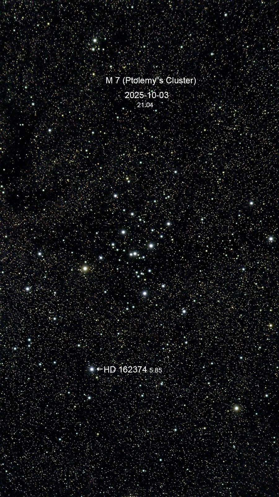 M 7 NGC 6475 (Ptolemy’s Cluster)