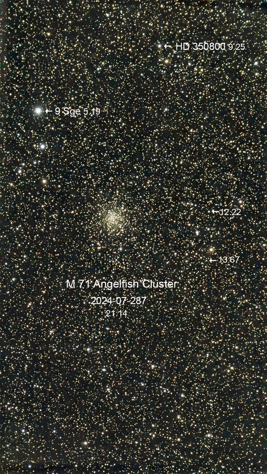M 71 NGC 6838 Angelfish Cluster