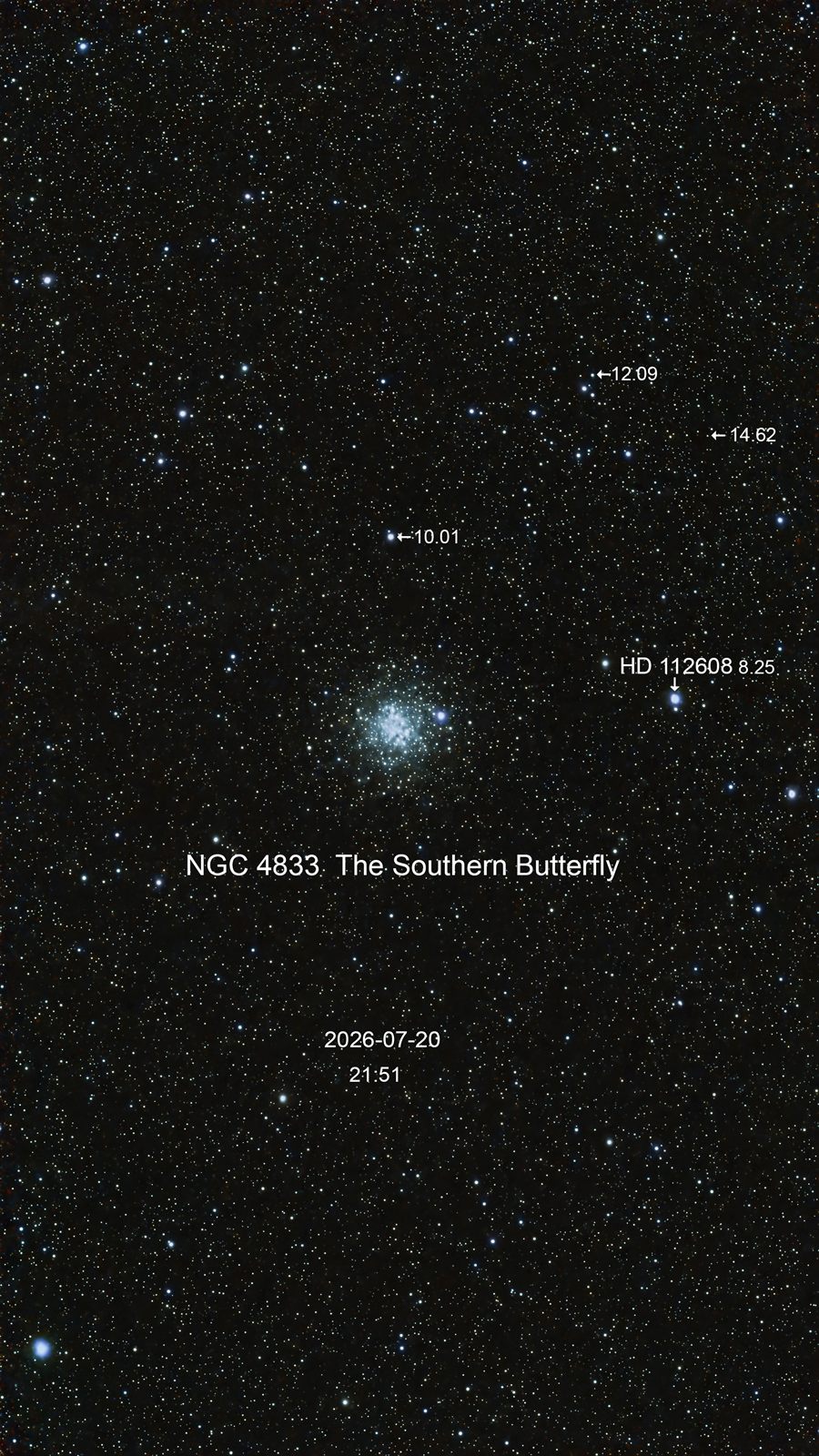 NGC 4833 The Southern Butterfly