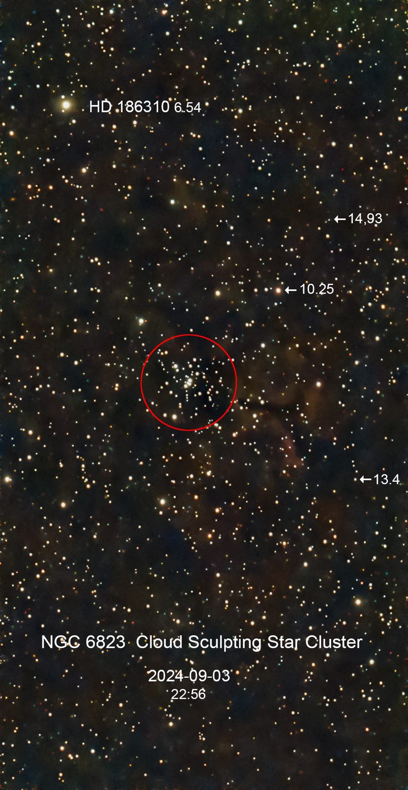 NGC 6823 Cloud Sculpting Star Cluster