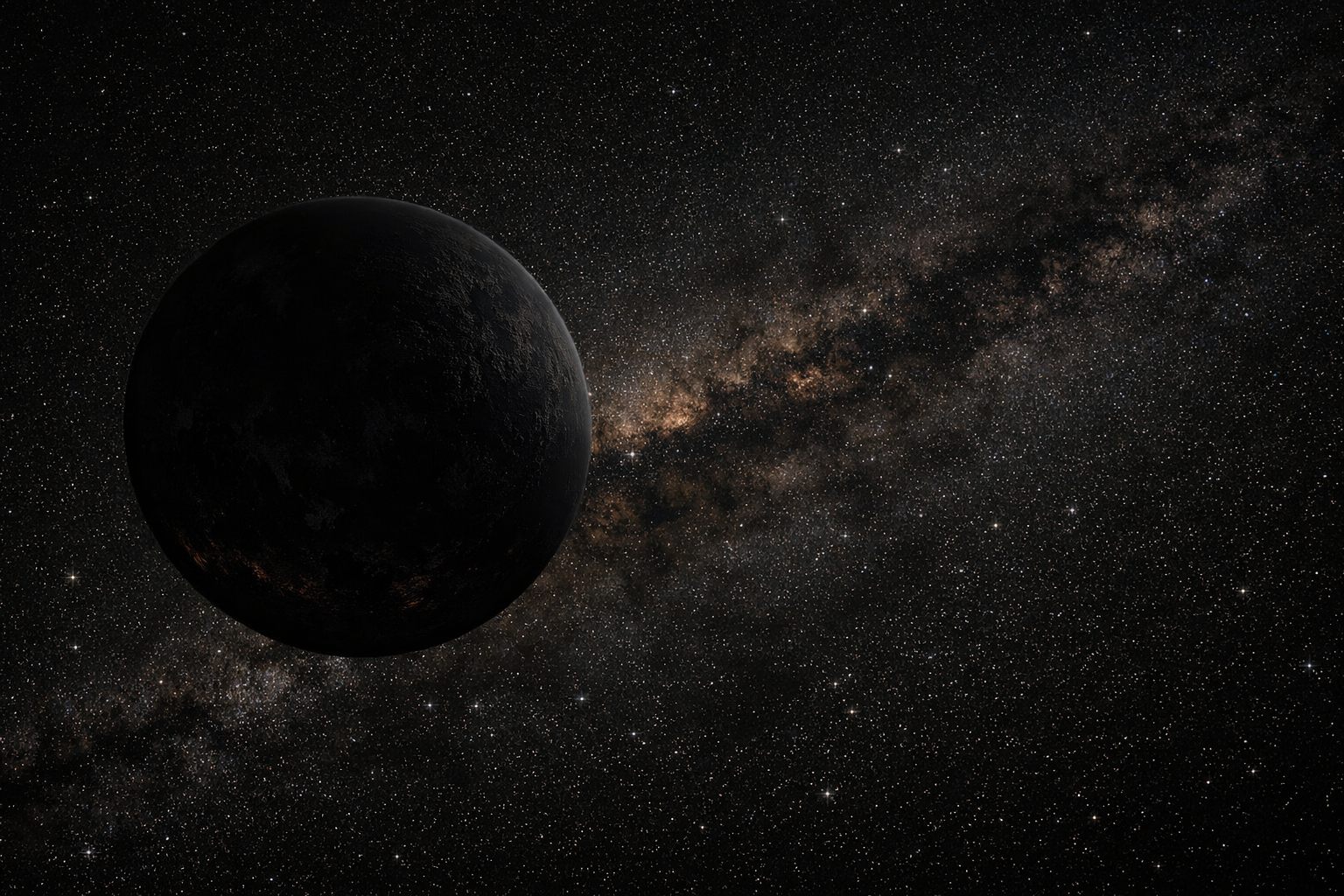 Rogue planet drifting through interstellar space