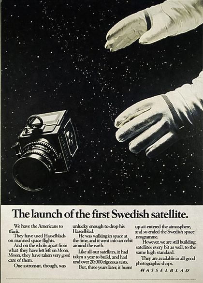 Astronaut in space with a drifting camera – artistic interpretation of the lost Hasselblad